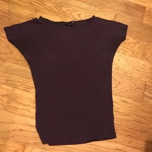 Wide neck purple shirt